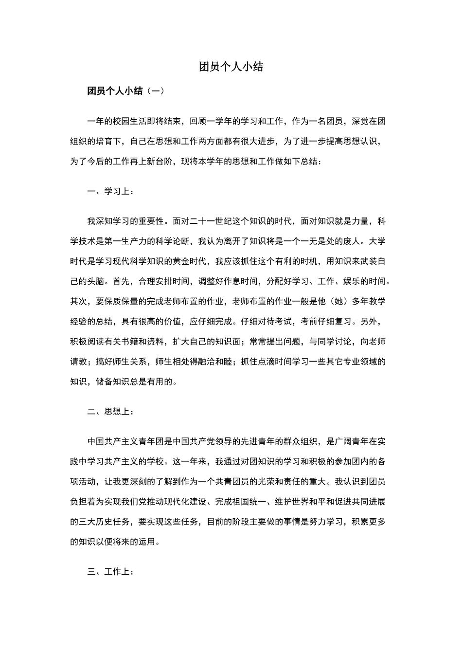 团员个人小结_第1页