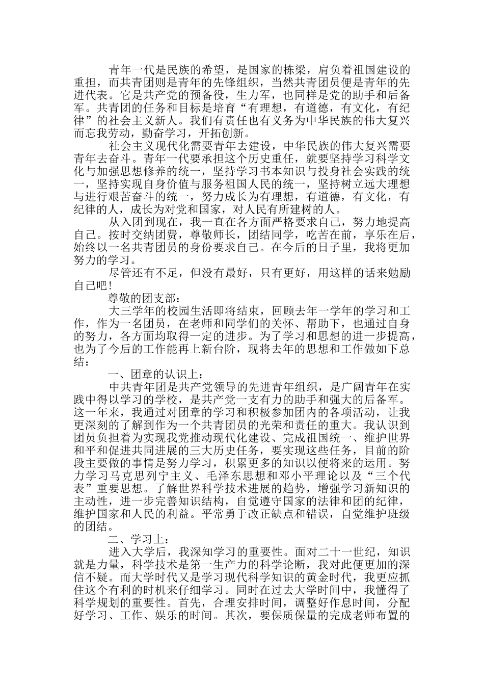 团员个人小结19篇_第3页