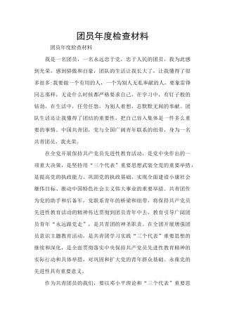 团员年度检查材料