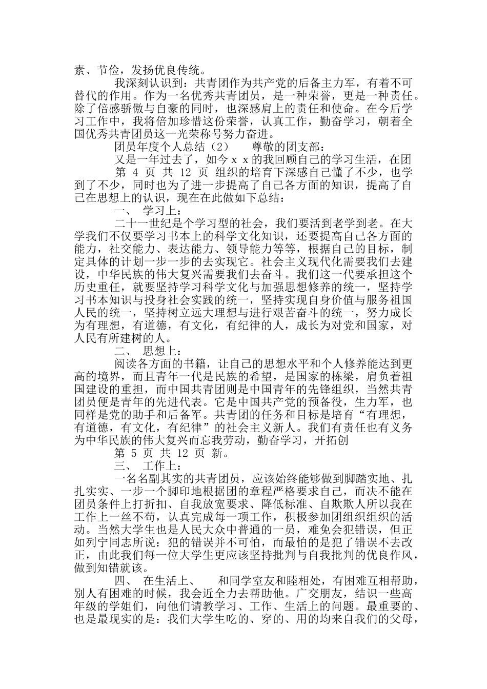 团员年度个人总结_第2页