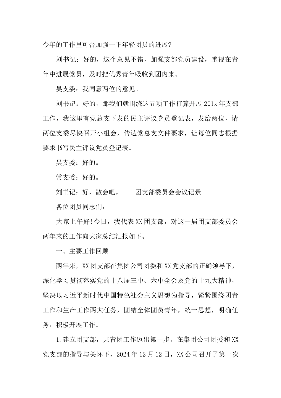 团支部委员会会议记录_第3页