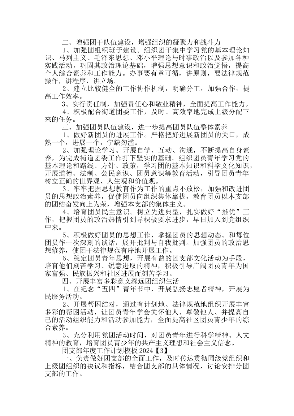 团支部年度工作计划模板2024_第2页