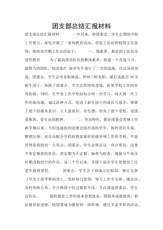 团支部总结汇报材料