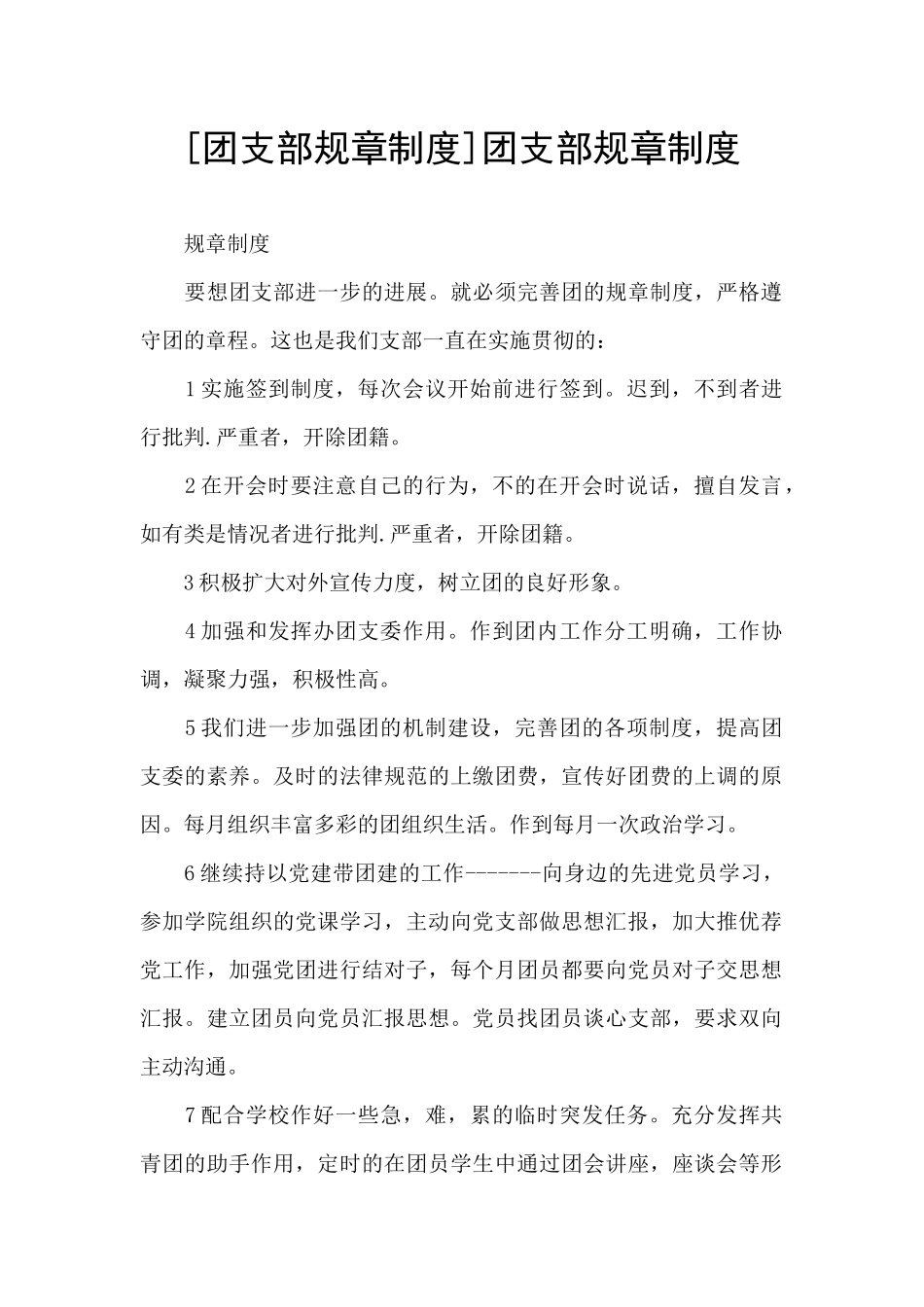团支部规章制度_第1页
