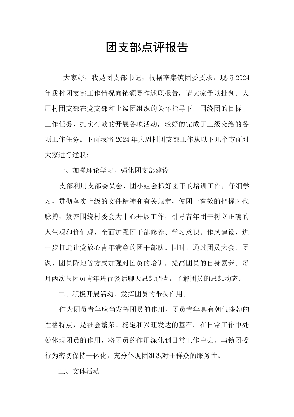 团支部点评报告_第1页