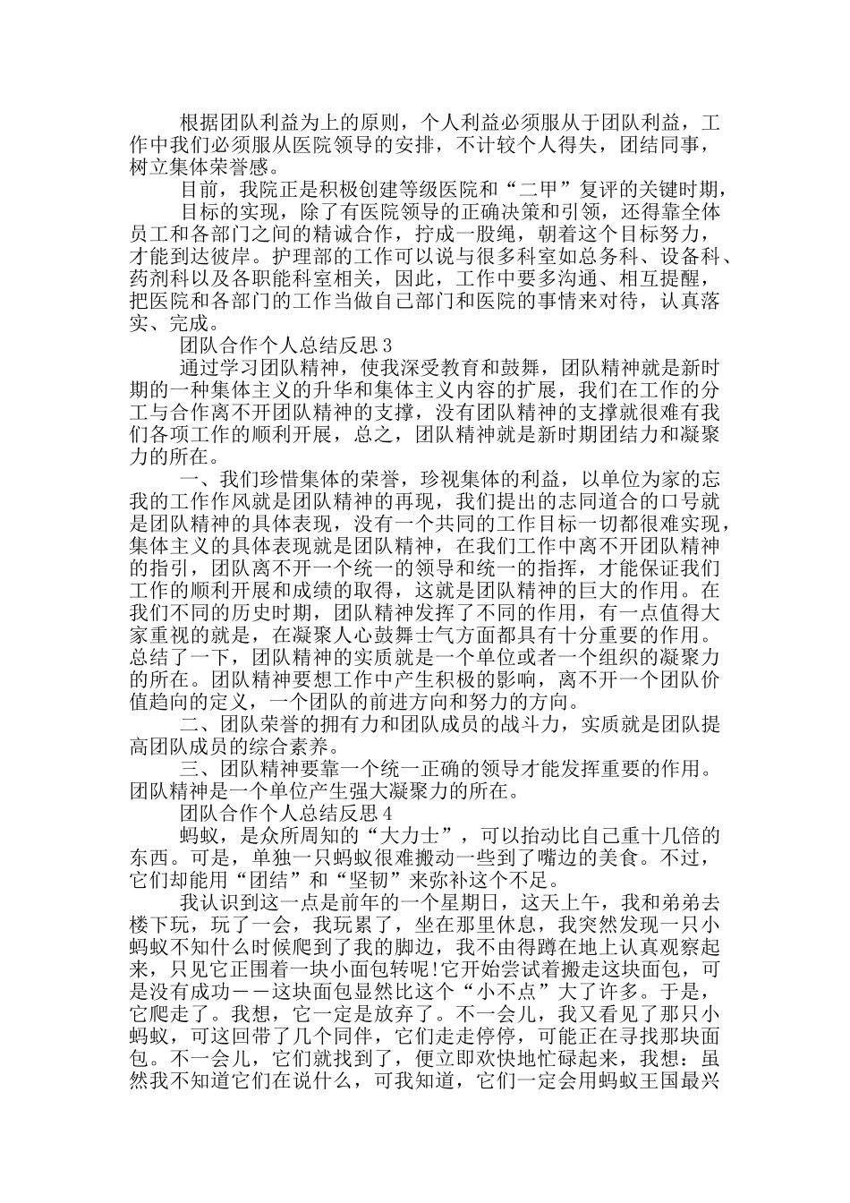 团队合作个人总结反思_第2页