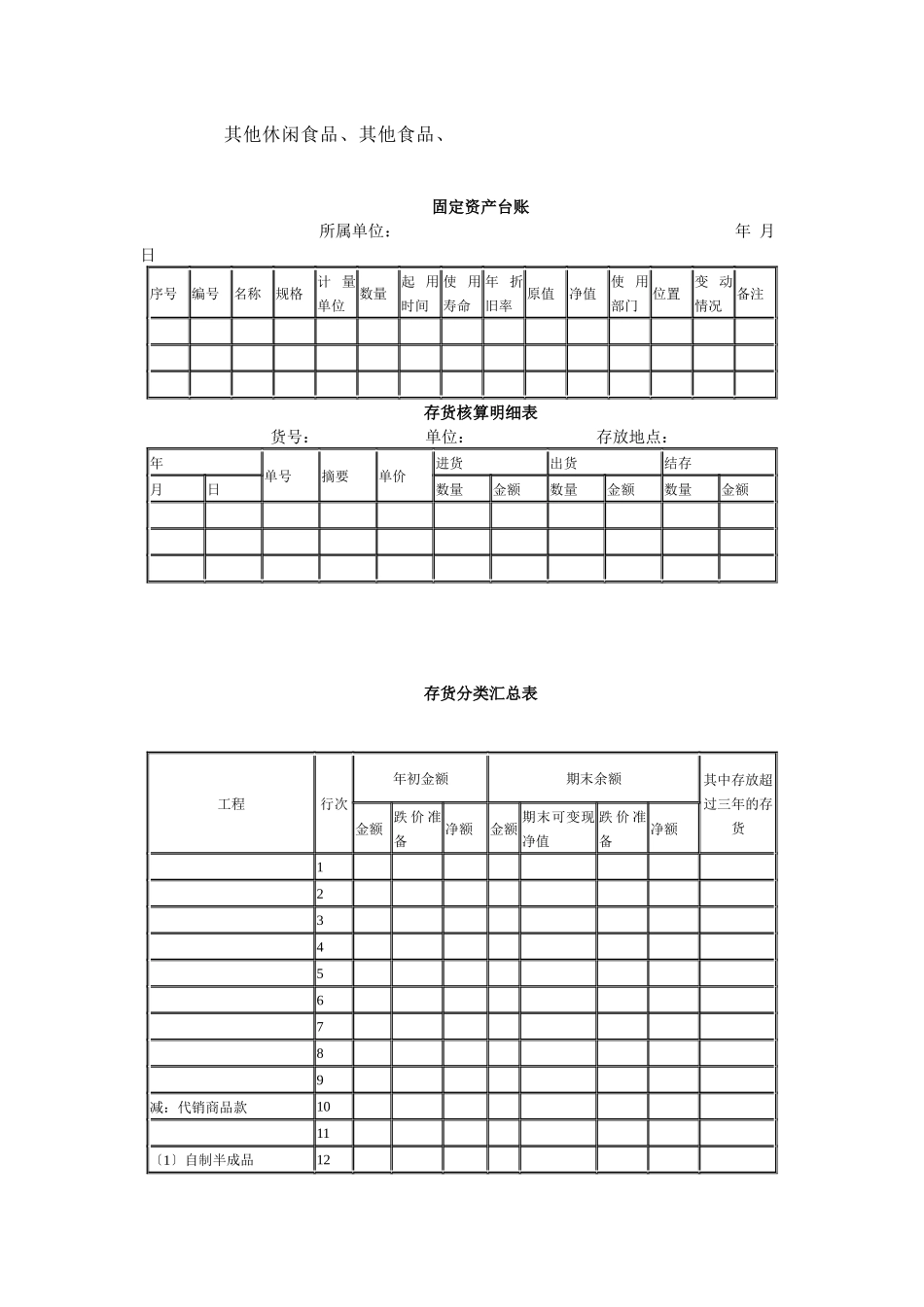 固定资产、各种日报表_第3页