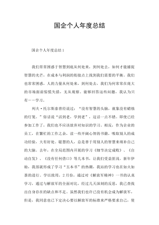 国企个人年度总结