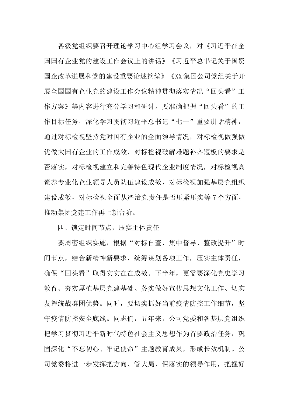 国企公司贯彻落实情况“回头看”动员部署会讲话材料_第3页