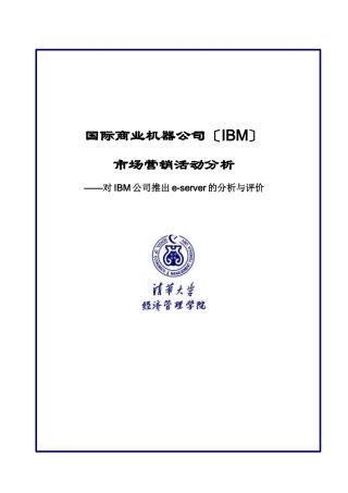 国际商业机器公司IBM市场营销活动分析
