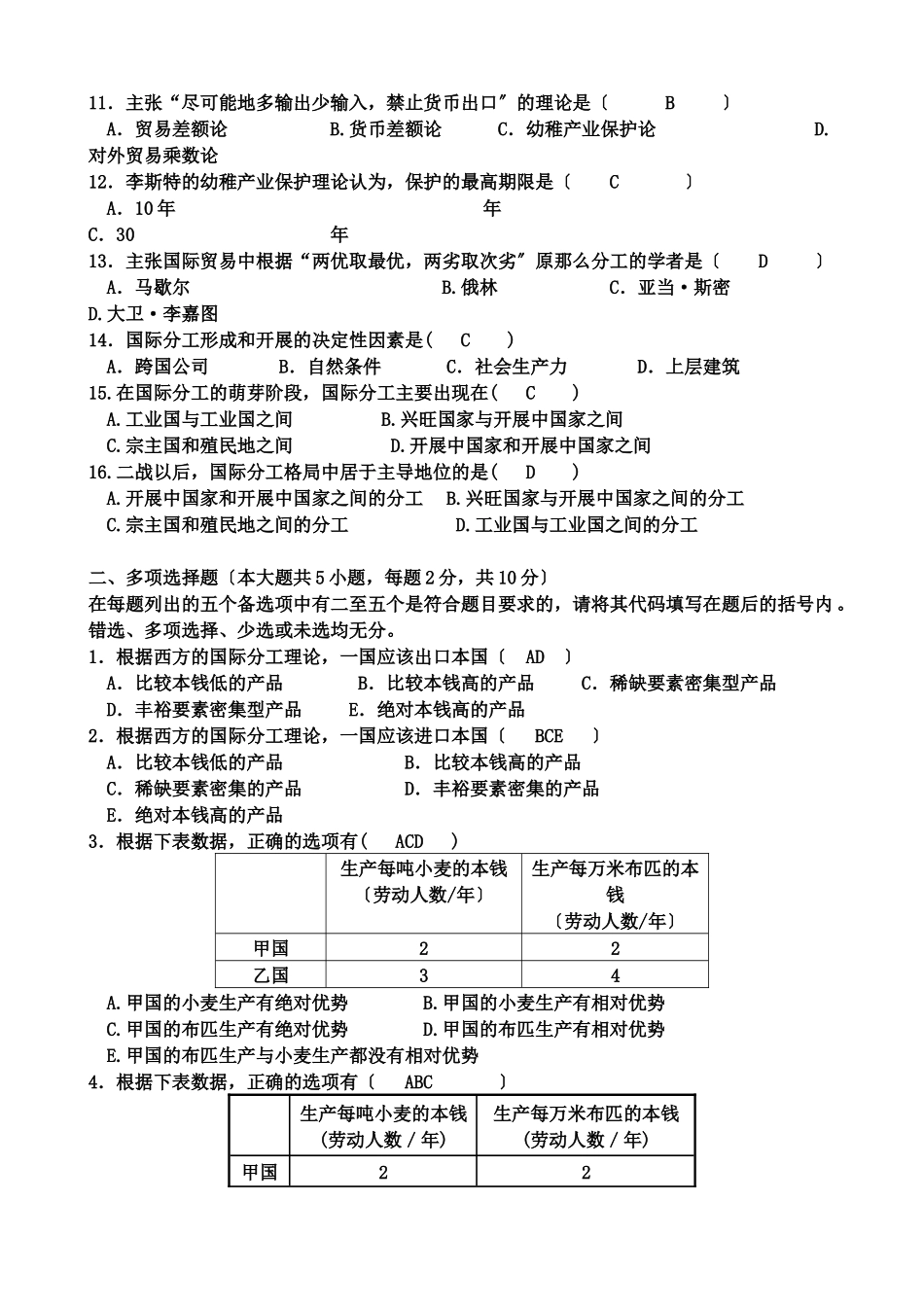 国际贸易及管理知识理论复习资料_第3页