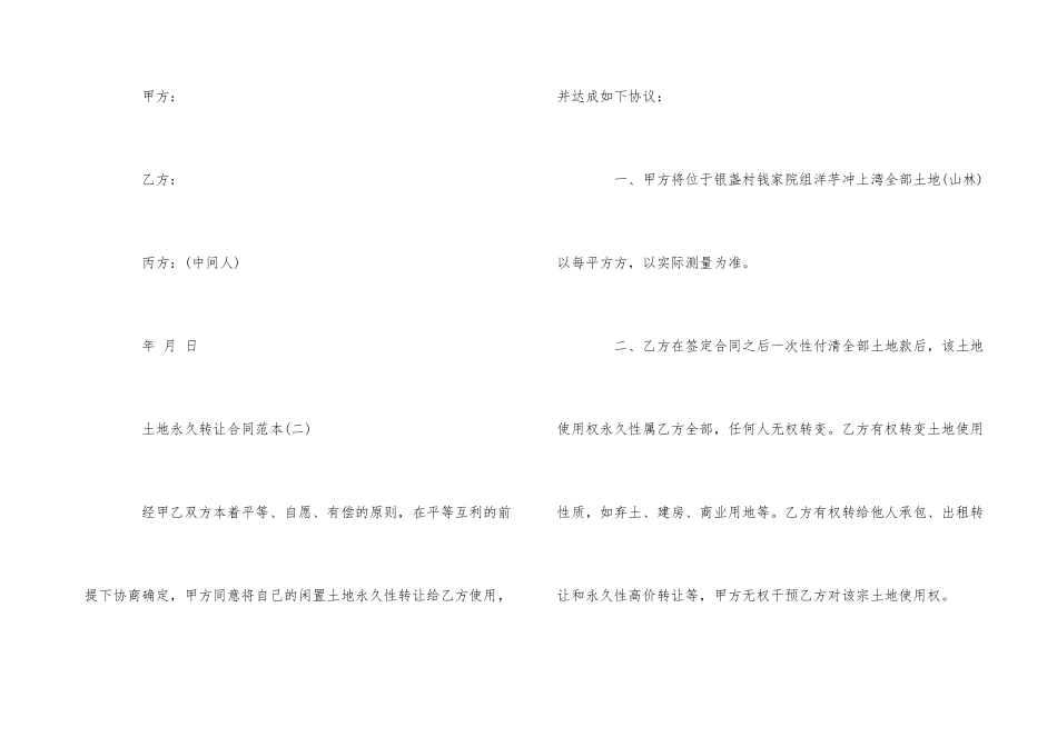 土地永久转让合同范本五篇_第3页