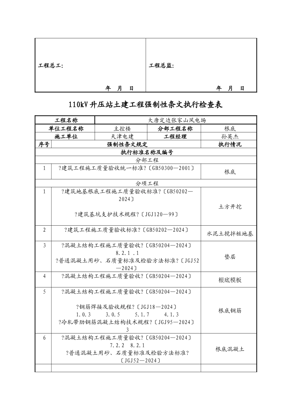土建工程强制性条文执行检查表_第2页