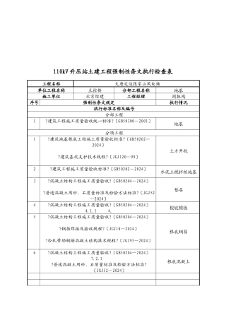 土建工程强制性条文执行检查表