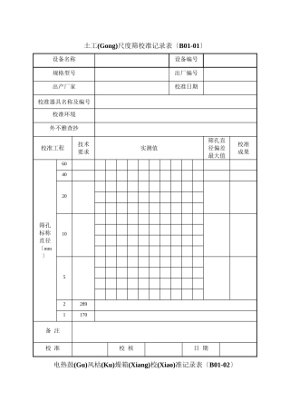 土工标准筛校准记录表