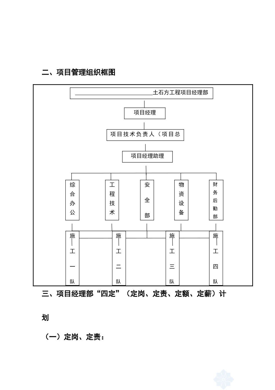 土石方工程施工项目部机构设置岗位职责及管理制度_第2页