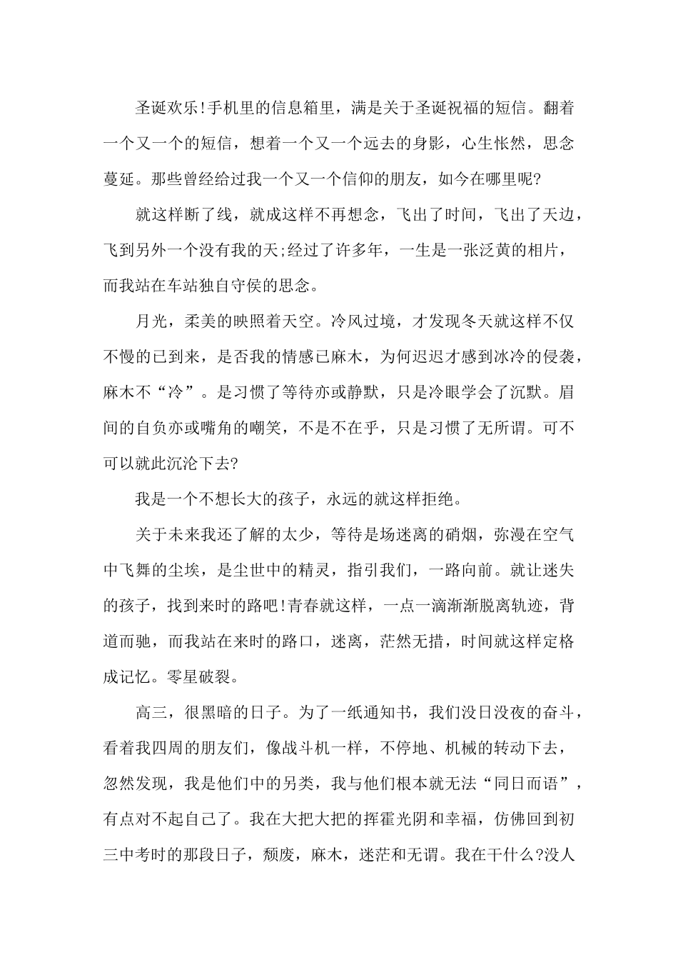 圣诞节800字作文精选5篇优秀范文_第3页