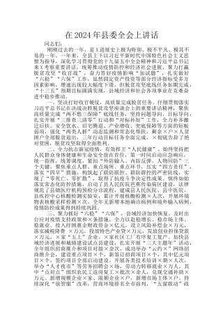 在2024年县委全会上讲话