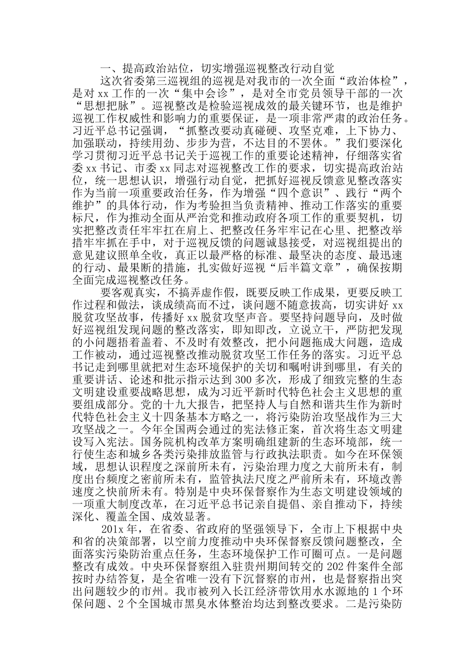 在全市政府系统推进省委巡视整改会议上的讲话_第3页