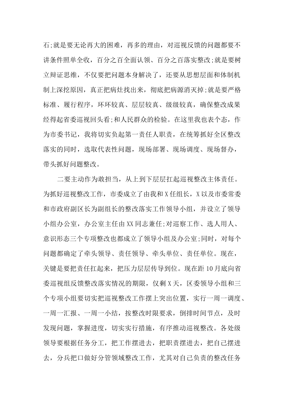 在全市政府系统推进省委巡视整改会议上的讲话_第2页