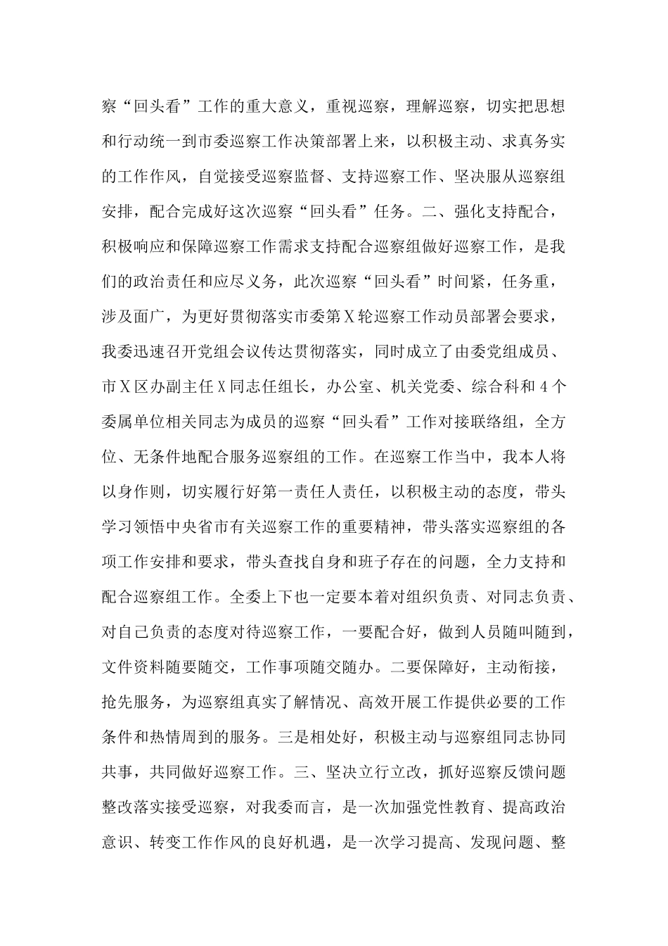 在发改委党组巡察“回头看”工作动员会上的表态发言范文_第2页