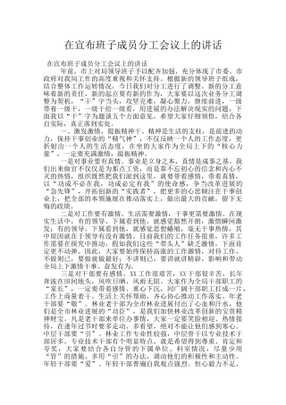 在宣布班子成员分工会议上的讲话
