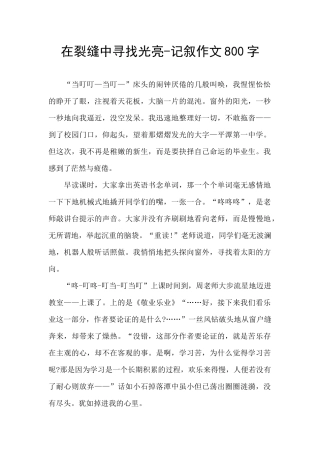 在裂缝中寻找光亮-记叙作文800字