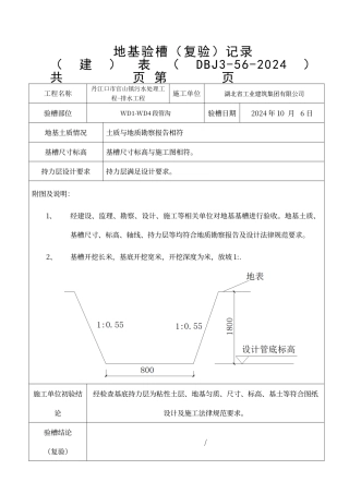 地基验槽记录表1