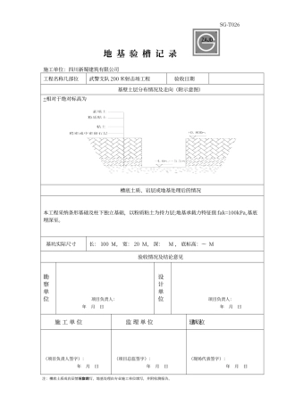 地基验槽记录表2