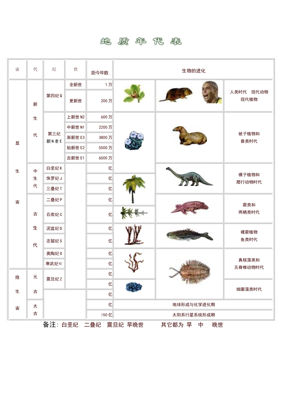 地质年代表岩石分类_第1页