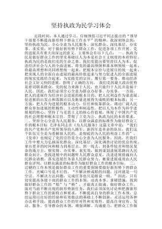 坚持执政为民学习体会