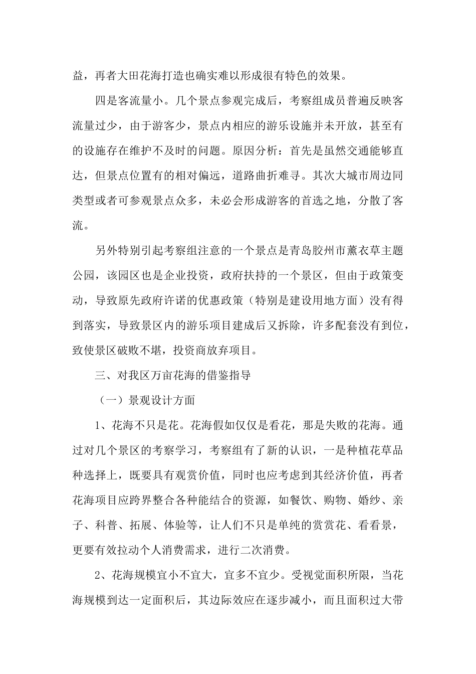 垦利全域旅游创建工作学习篇之大田花海外出考察报告_第3页