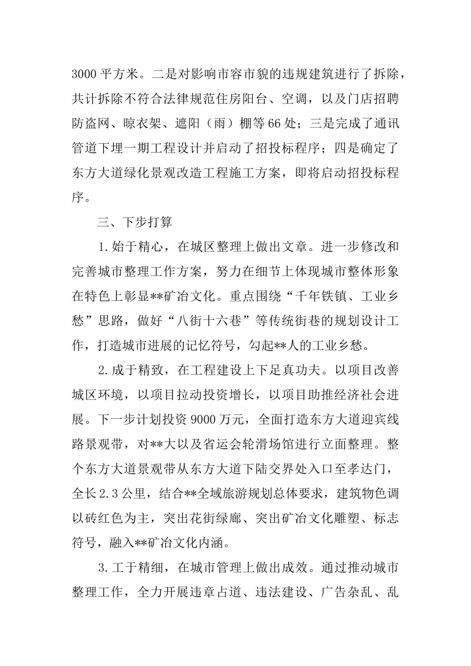 城市整理工作汇报总结五篇_第2页