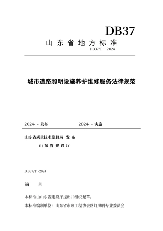 城市道路照明设施养护维修服务规范