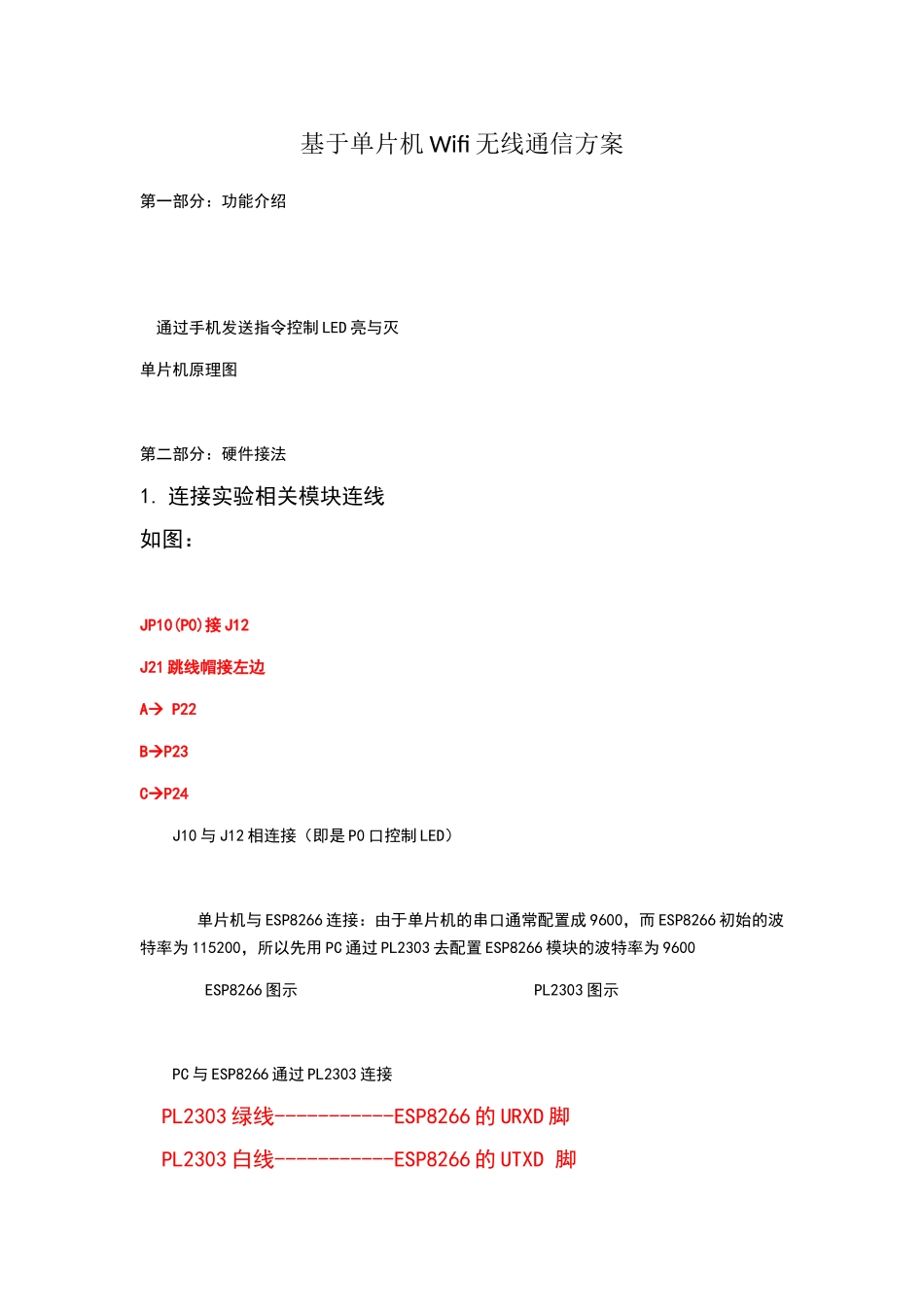 基于单片机Wifi无线通信方案_第1页