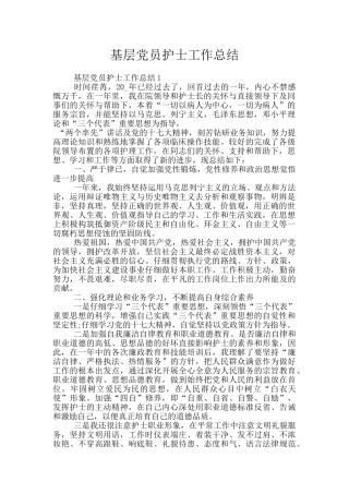 基层党员护士工作总结