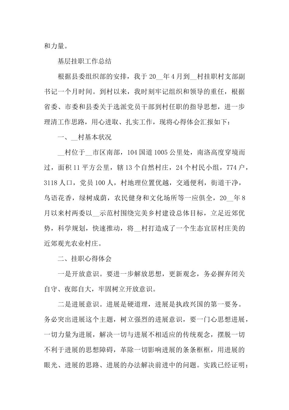 基层挂职工作总结_第3页