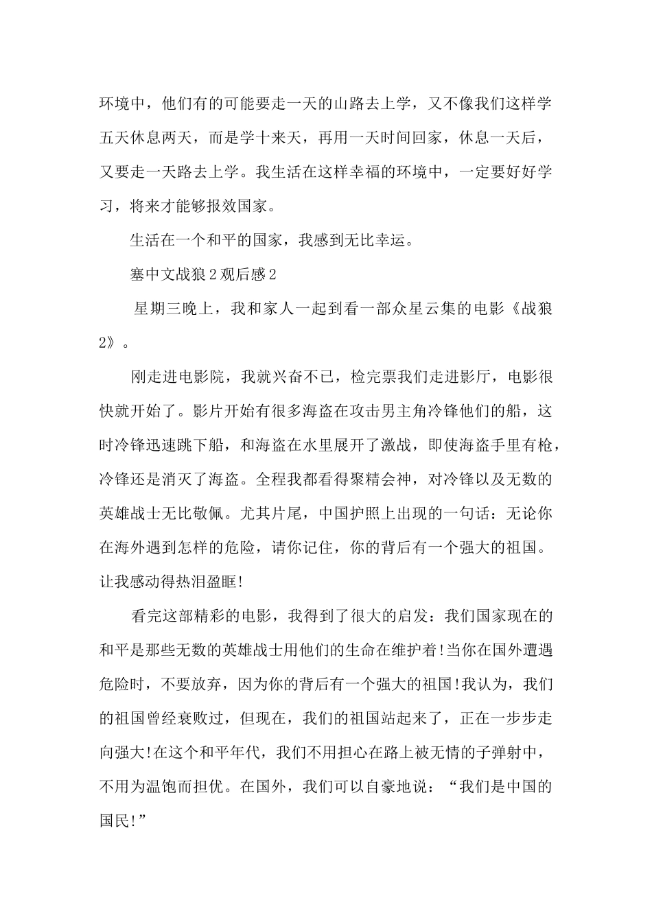 塞中文战狼2观后感5篇_第2页
