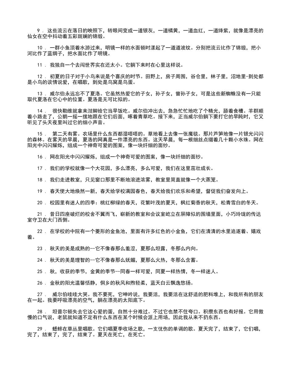 夏洛的网好词好句_第2页