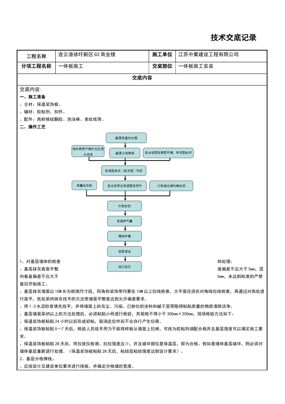 外墙一体板技术交底_第1页
