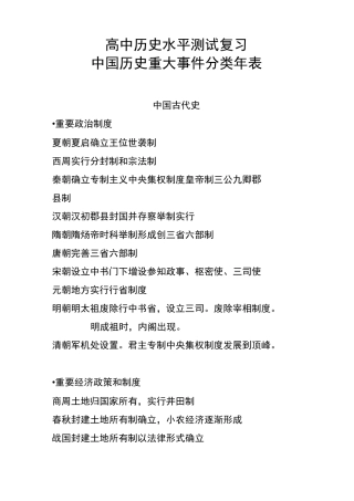 中国历史重大事件分类年表