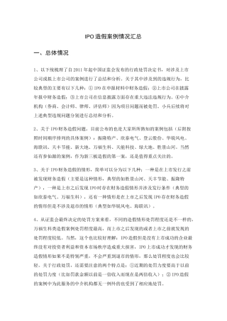 IPO财务造假案例总结(截至170630)