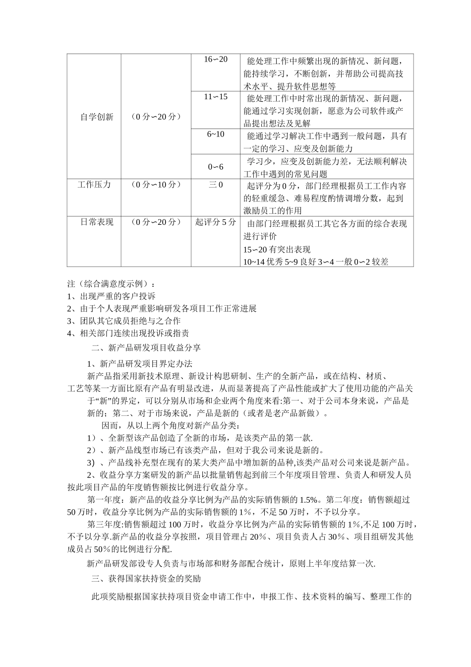 新产品研发、技术创新、工艺改进考核奖励制度_第3页