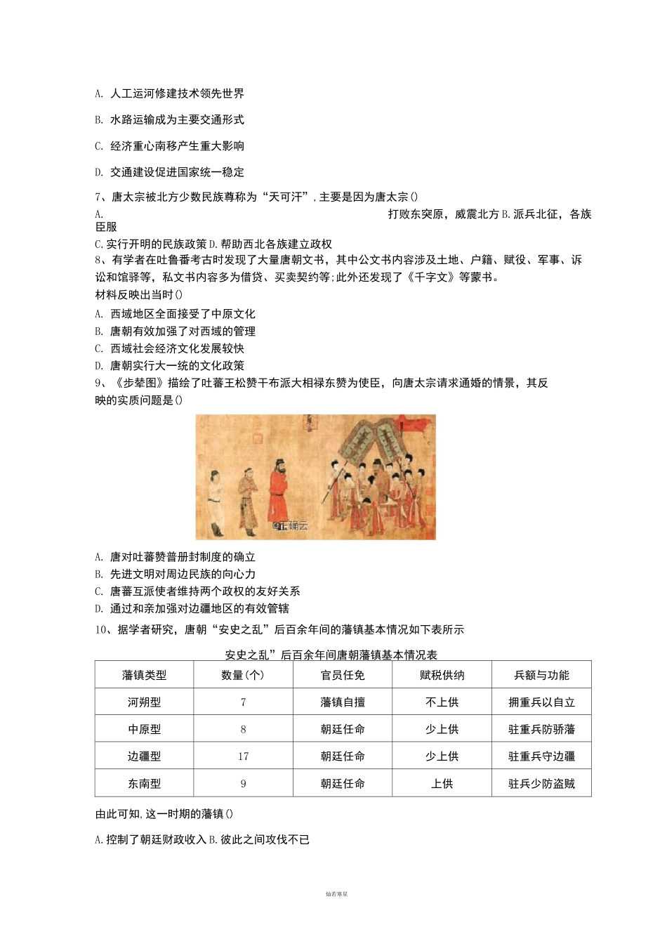 部编版 高中历史必修上第6课 从隋唐盛世到五代十国_第2页