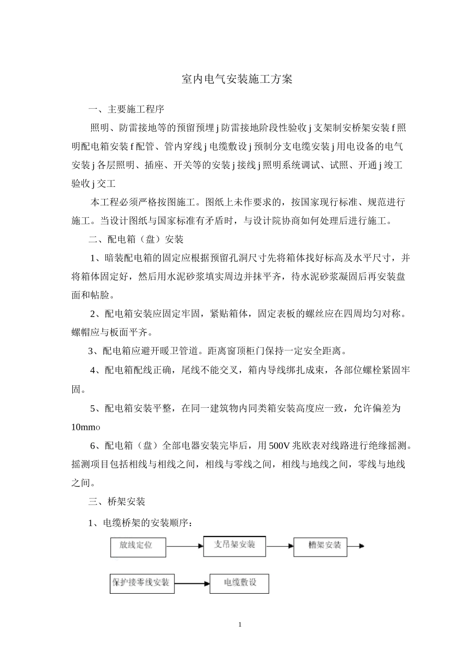 室内电气安装施工方案_第1页