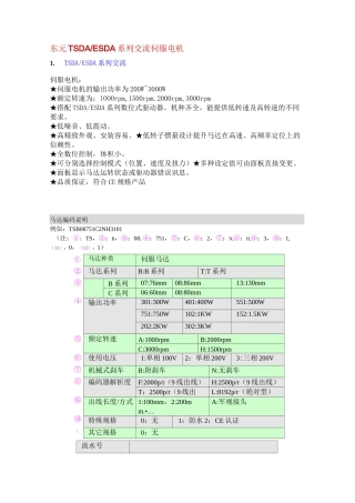 东元TSDAESDA系列交流伺服电机