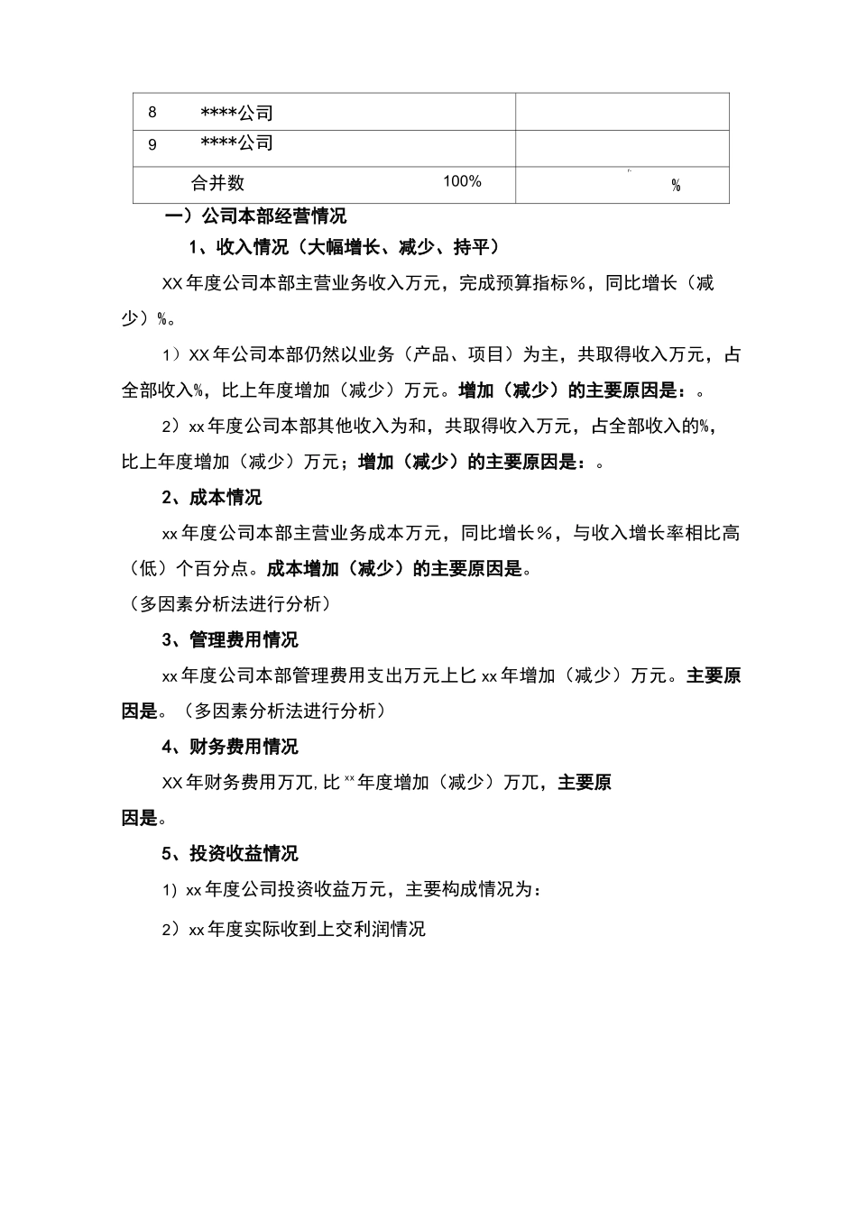 年度财务报告 模板_第3页