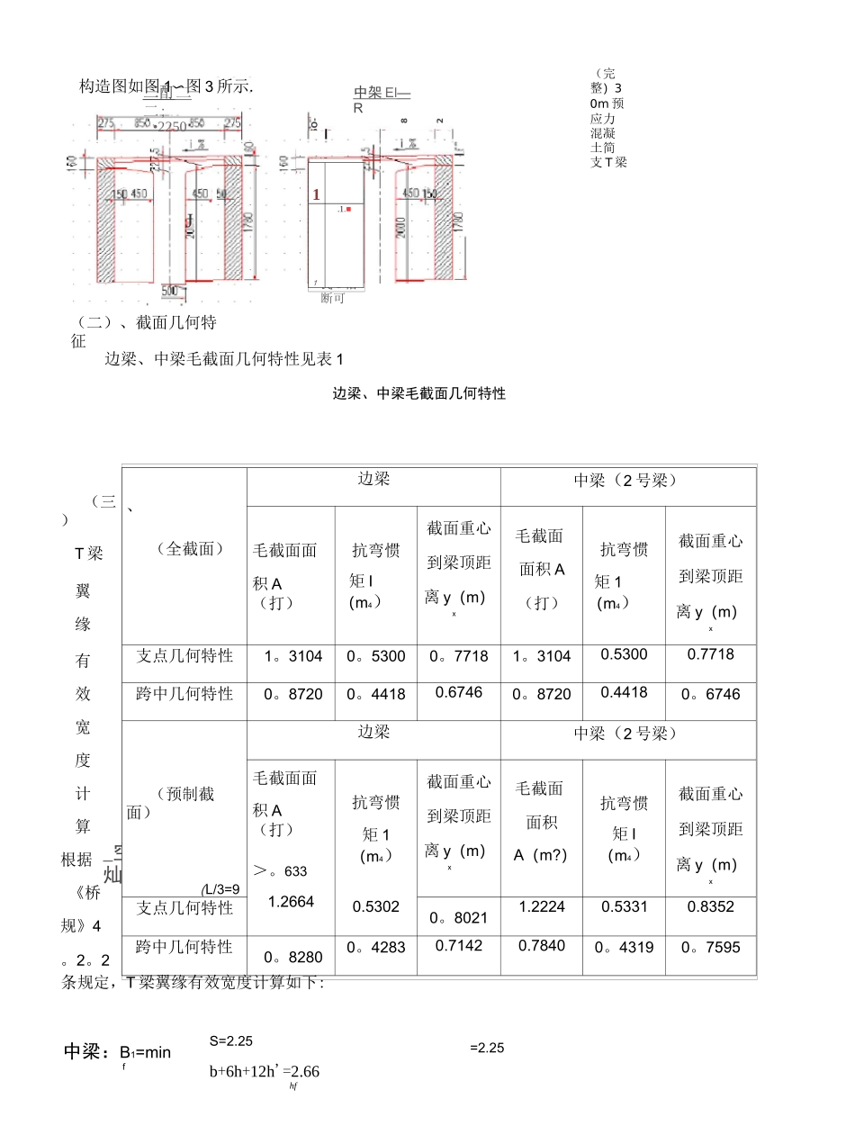(完整)30m预应力混凝土简支T梁_第2页
