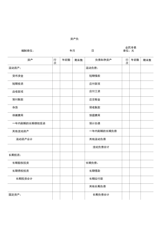 社会团体财务报表