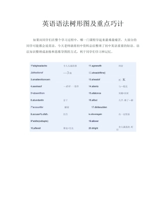 英语语法树形图及重点巧计